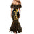 Haitian Negre Marron 1804 Mermaid Dress Gold Polynesian Pattern - Wonder Print Shop