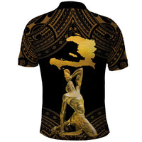 Haitian Negre Marron 1804 Polo Shirt Gold Polynesian Pattern - Wonder Print Shop
