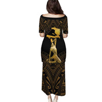 Haitian Negre Marron 1804 Puletasi Gold Polynesian Pattern - Wonder Print Shop