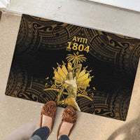 Haitian Negre Marron 1804 Rubber Doormat Gold Polynesian Pattern - Wonder Print Shop