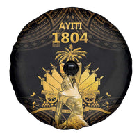 Haitian Negre Marron 1804 Spare Tire Cover Gold Polynesian Pattern - Wonder Print Shop