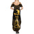 Haitian Negre Marron 1804 Summer Maxi Dress Gold Polynesian Pattern - Wonder Print Shop