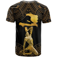 Haitian Negre Marron 1804 T Shirt Gold Polynesian Pattern - Wonder Print Shop