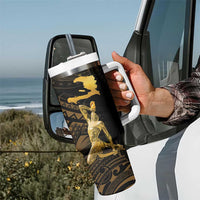 Haitian Negre Marron 1804 Tumbler With Handle Gold Polynesian Pattern - Wonder Print Shop