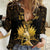 Haitian Negre Marron 1804 Women Casual Shirt Gold Polynesian Pattern - Wonder Print Shop