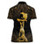 Haitian Negre Marron 1804 Women Polo Shirt Gold Polynesian Pattern - Wonder Print Shop