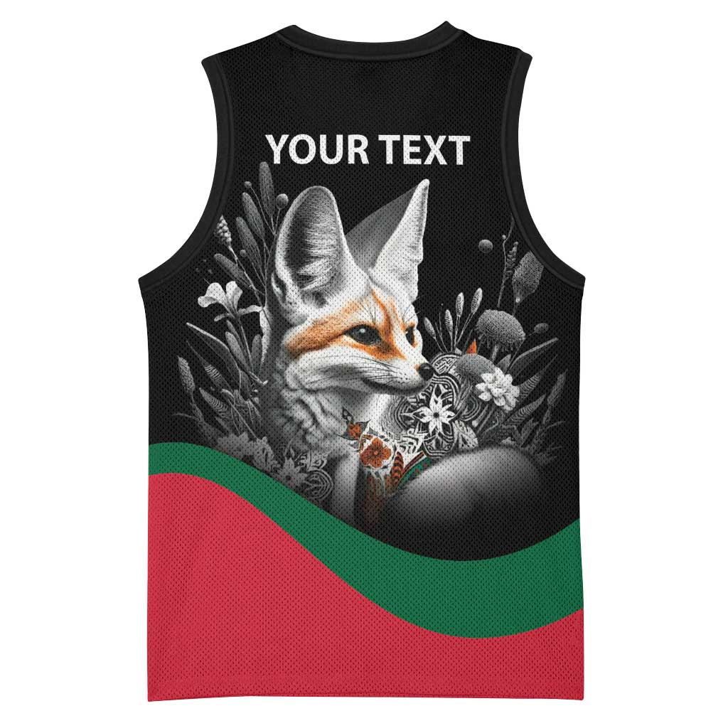 Personalized Algeria Basketball Jersey Algerian Flag With a Fennec Fox - Wonder Print Shop