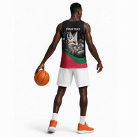 Personalized Algeria Basketball Jersey Algerian Flag With a Fennec Fox - Wonder Print Shop