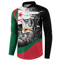 Personalized Algeria Button Sweatshirt Algerian Flag With a Fennec Fox