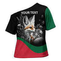 Personalized Algeria Cross Shoulder Shirt Algerian Flag With a Fennec Fox - Wonder Print Shop