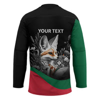 Personalized Algeria Hockey Jersey Algerian Flag With a Fennec Fox - Wonder Print Shop