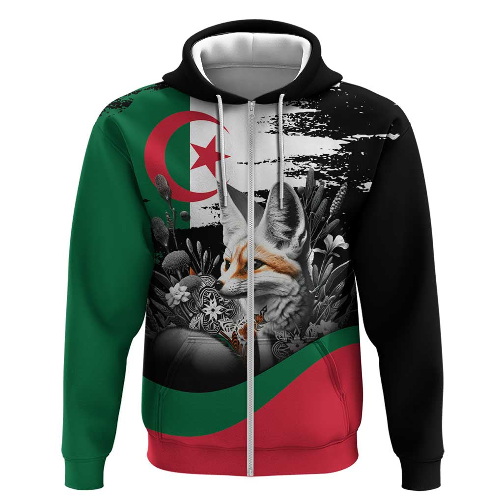 Personalized Algeria Hoodie Algerian Flag With a Fennec Fox - Wonder Print Shop