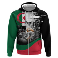 Personalized Algeria Hoodie Algerian Flag With a Fennec Fox - Wonder Print Shop