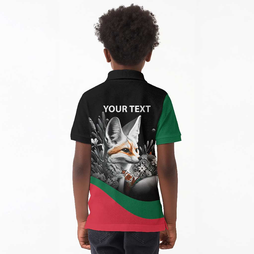 Personalized Algeria Kid Polo Shirt Algerian Flag With a Fennec Fox LT9