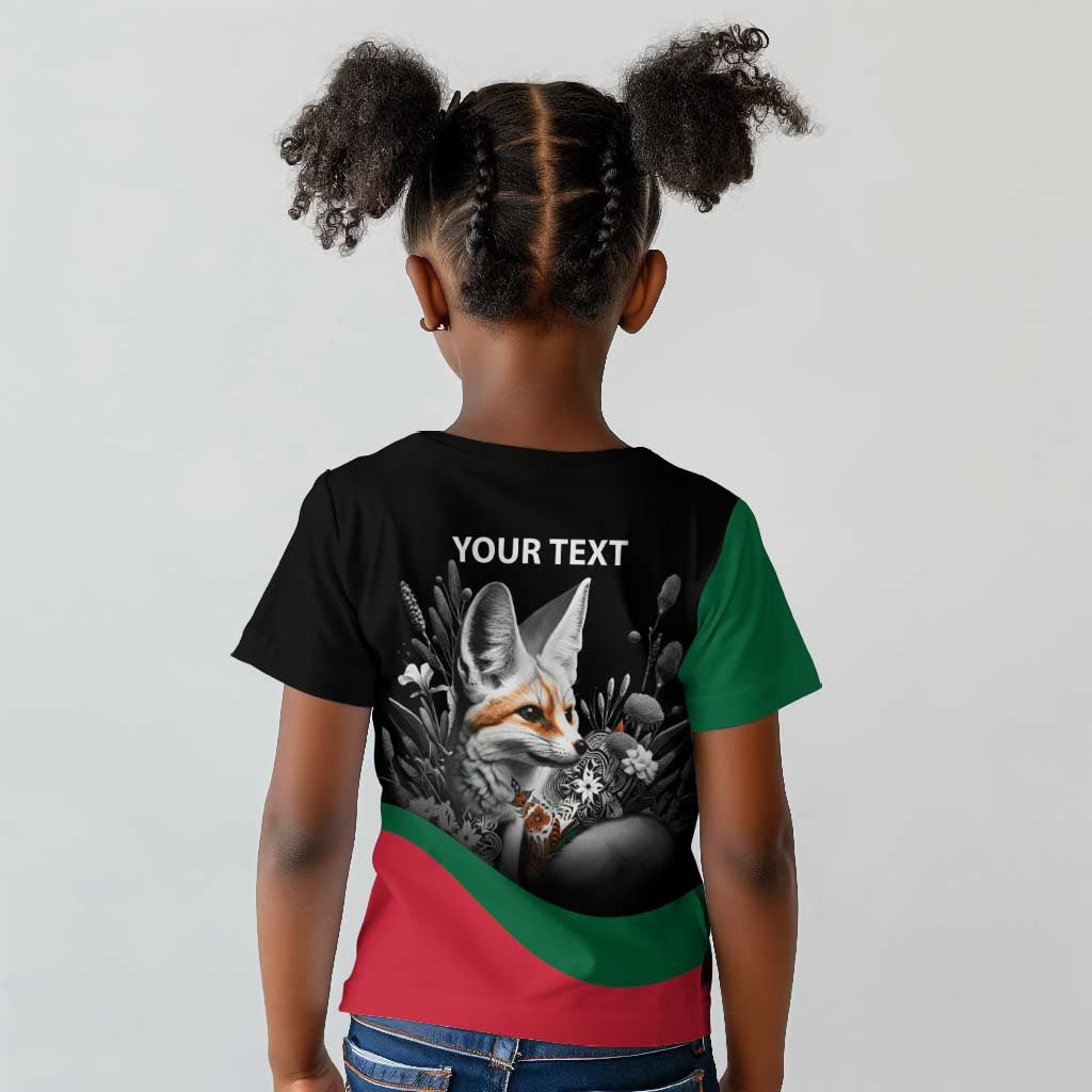Personalized Algeria Kid T shirt Algerian Flag With a Fennec Fox LT9