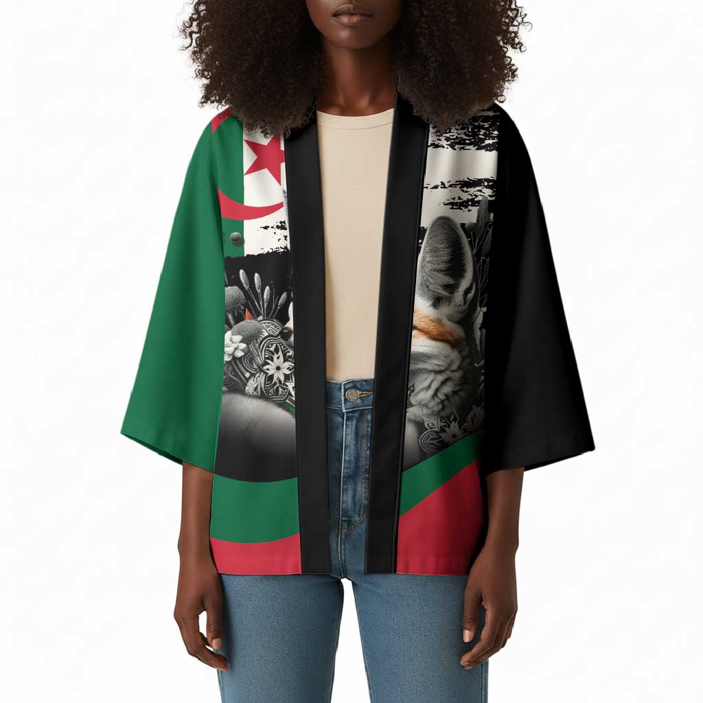 Personalized Algeria Kimono Algerian Flag With a Fennec Fox - Wonder Print Shop