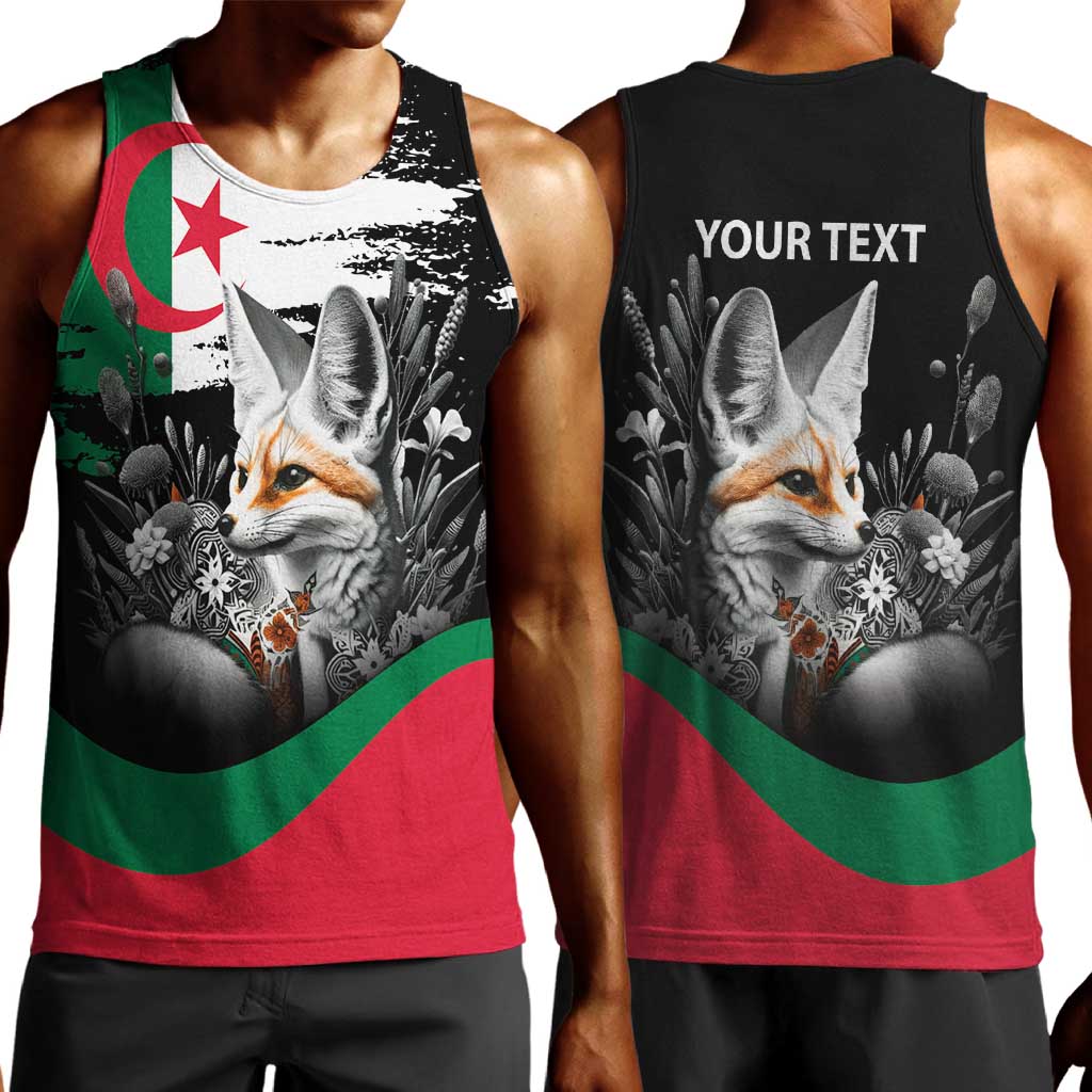 Personalized Algeria Men Tank Top Algerian Flag With a Fennec Fox - Wonder Print Shop