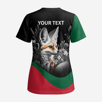 Personalized Algeria Scrub Top Algerian Flag With a Fennec Fox - Wonder Print Shop