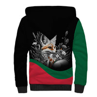 Personalized Algeria Sherpa Hoodie Algerian Flag With a Fennec Fox - Wonder Print Shop