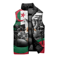 Personalized Algeria Sleeveless Puffer Jacket Algerian Flag With a Fennec Fox - Wonder Print Shop