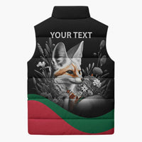 Personalized Algeria Sleeveless Puffer Jacket Algerian Flag With a Fennec Fox - Wonder Print Shop