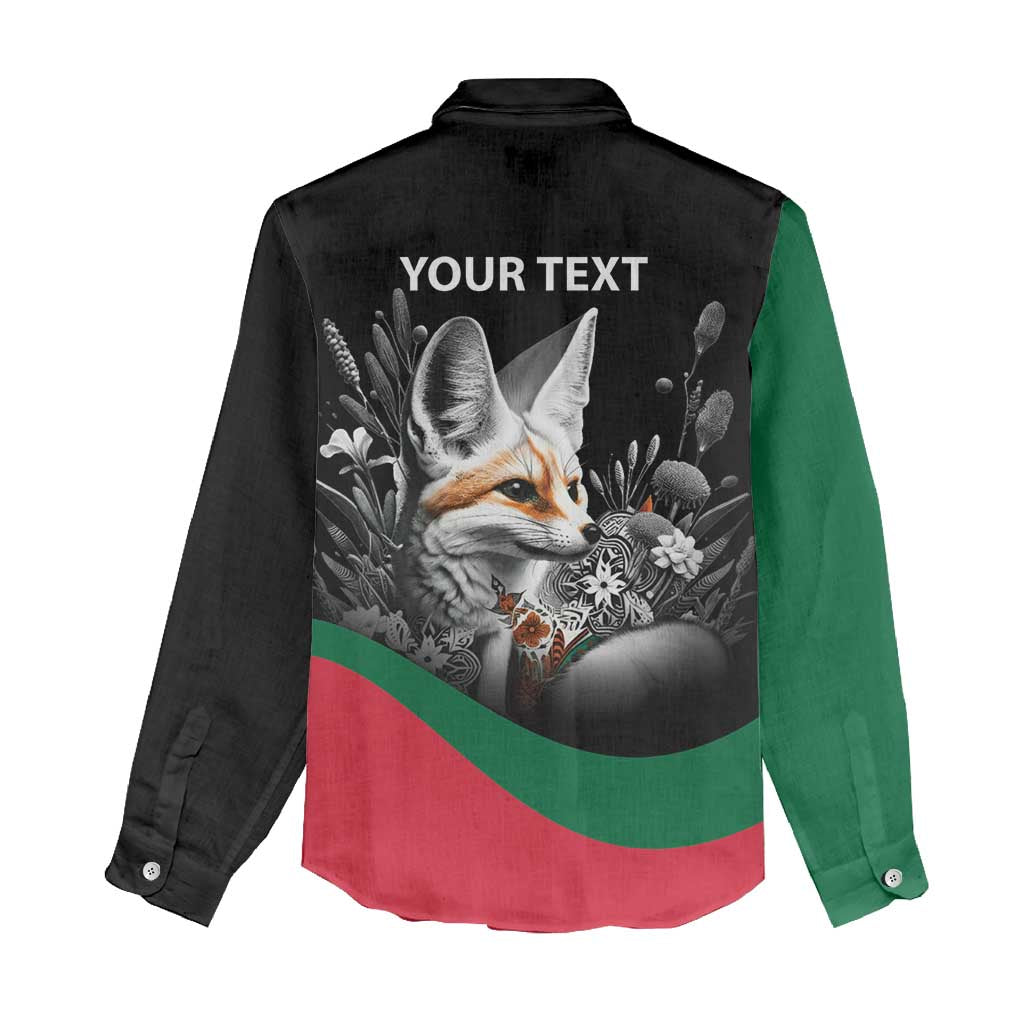 Personalized Algeria Women Casual Shirt Algerian Flag With a Fennec Fox - Wonder Print Shop