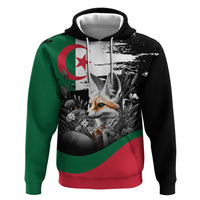 Personalized Algeria Zip Hoodie Algerian Flag With a Fennec Fox - Wonder Print Shop