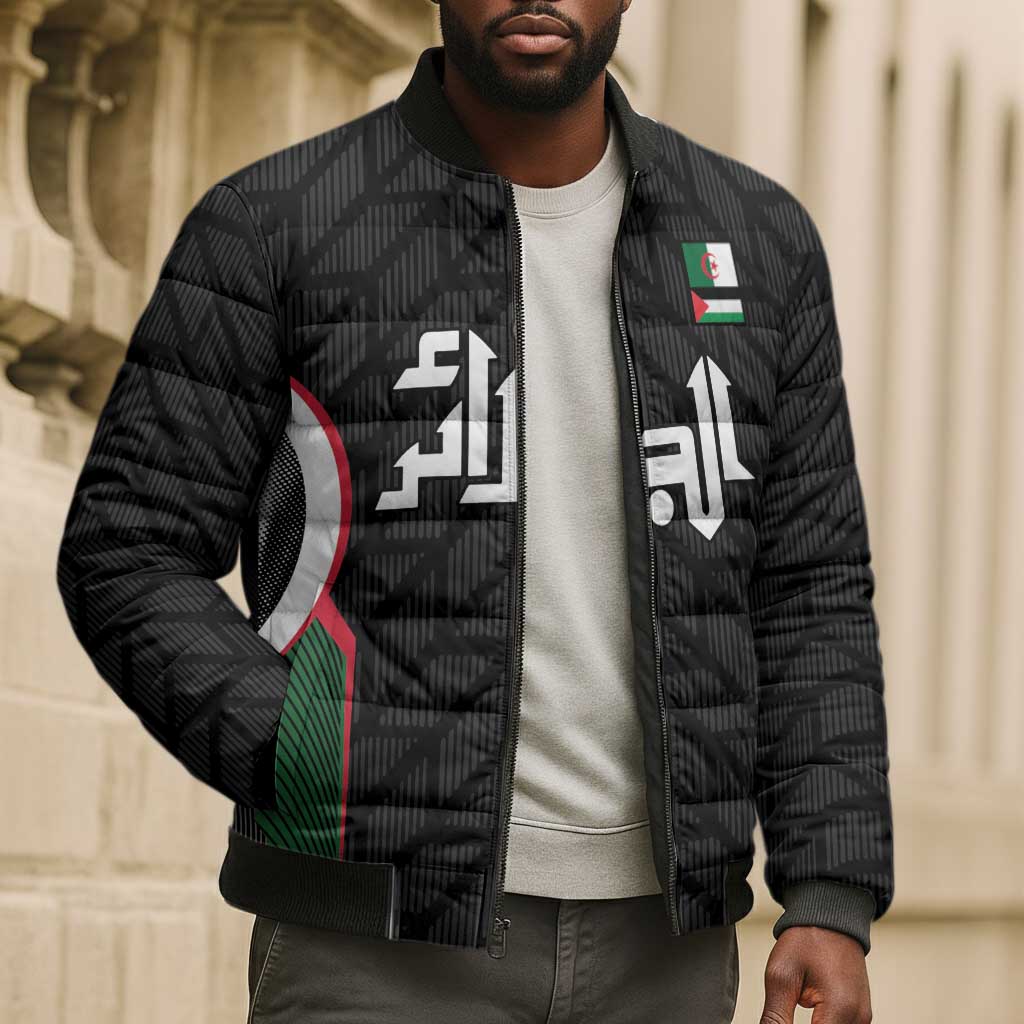 Custom Football Algeria Palestine Bomber Puffer Jacket Special Edition 2023-2024 - Wonder Print Shop