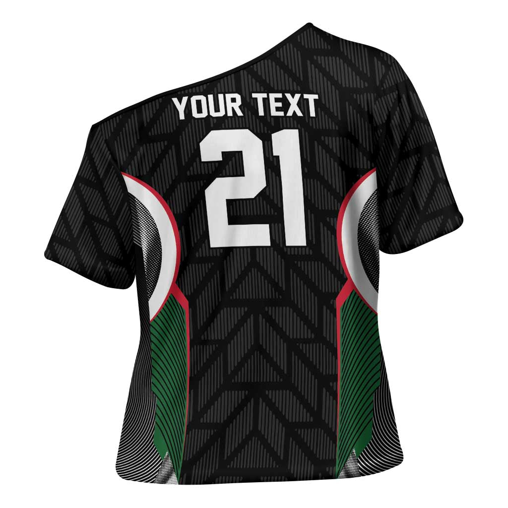 Custom Football Algeria Palestine Cross Shoulder Shirt Special Edition 2023-2024 - Wonder Print Shop