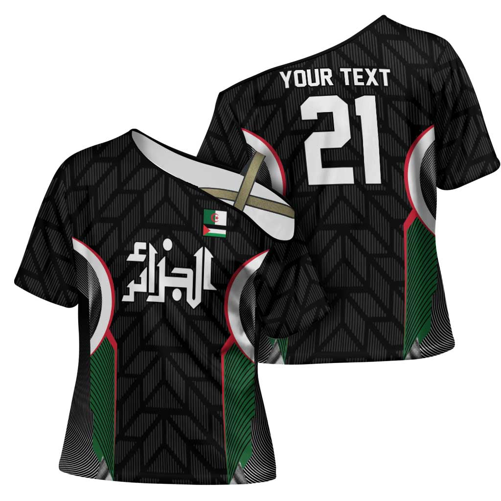 Custom Football Algeria Palestine Cross Shoulder Shirt Special Edition 2023-2024 - Wonder Print Shop