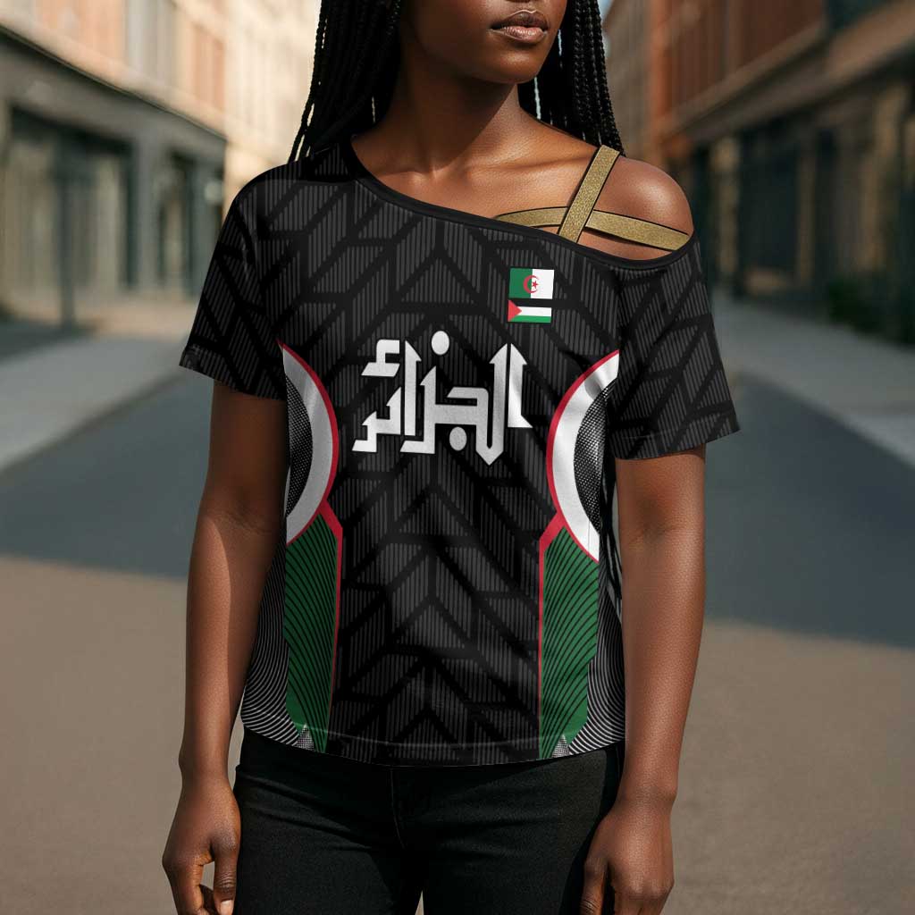 Custom Football Algeria Palestine Cross Shoulder Shirt Special Edition 2023-2024 - Wonder Print Shop