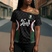 Custom Football Algeria Palestine Cross Shoulder Shirt Special Edition 2023-2024 - Wonder Print Shop