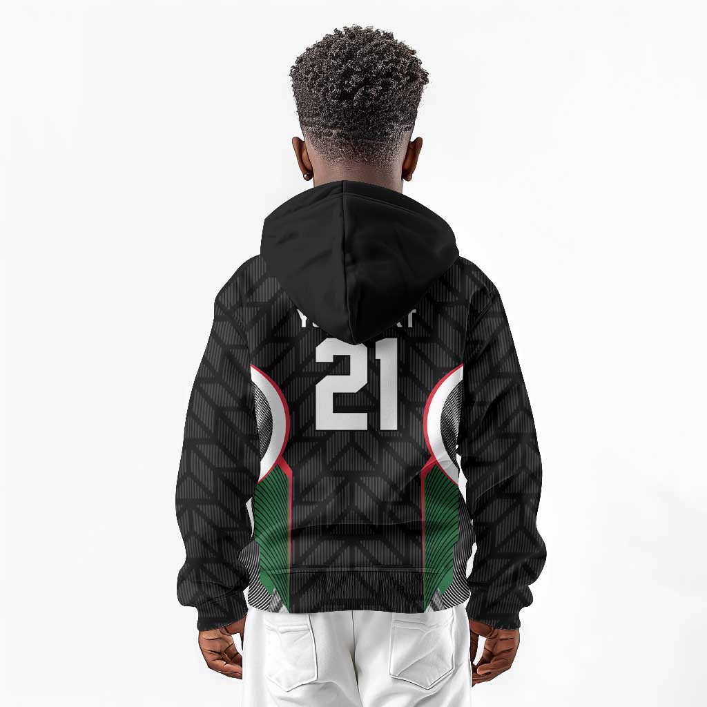 Custom Football Algeria Palestine Kid Hoodie Special Edition 2023-2024 - Wonder Print Shop