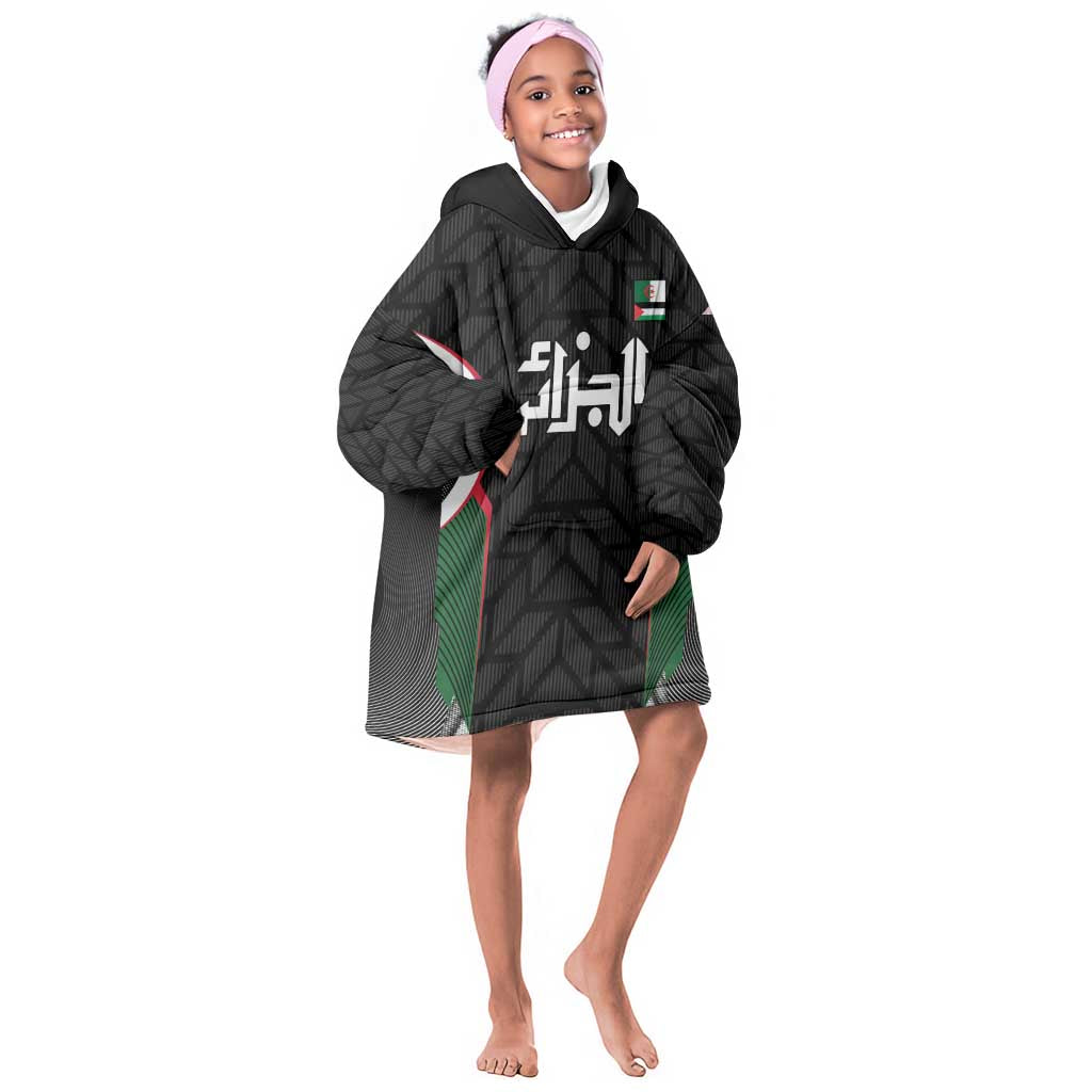 Custom Football Algeria Palestine Kid Wearable Blanket Hoodie Special Edition 2023-2024 - Wonder Print Shop