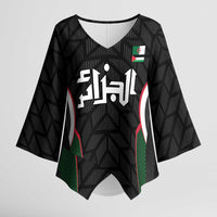 Custom Football Algeria Palestine Kimono Sleeve Blouse Special Edition 2023-2024 - Wonder Print Shop