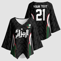 Custom Football Algeria Palestine Kimono Sleeve Blouse Special Edition 2023-2024 - Wonder Print Shop