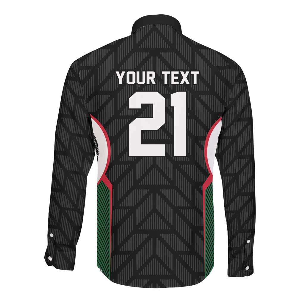 Custom Football Algeria Palestine Long Sleeve Button Shirt Special Edition 2023-2024 - Wonder Print Shop