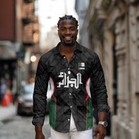 Custom Football Algeria Palestine Long Sleeve Button Shirt Special Edition 2023-2024 - Wonder Print Shop