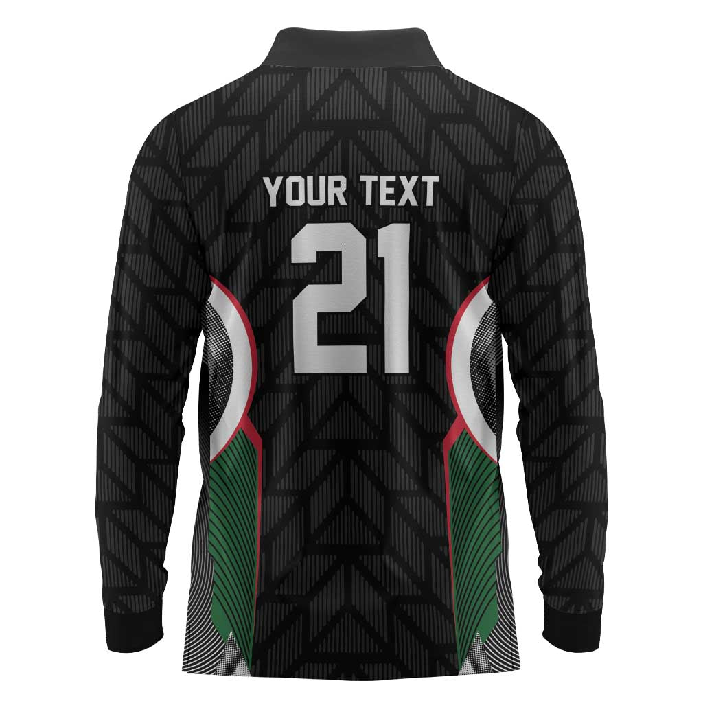 Custom Football Algeria Palestine Long Sleeve Polo Shirt Special Edition 2023-2024 - Wonder Print Shop