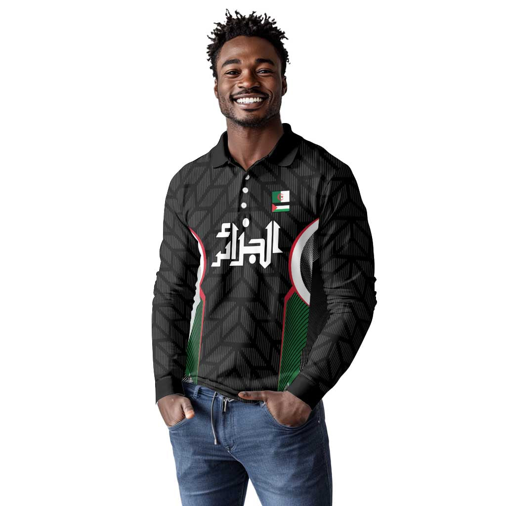 Custom Football Algeria Palestine Long Sleeve Polo Shirt Special Edition 2023-2024 - Wonder Print Shop