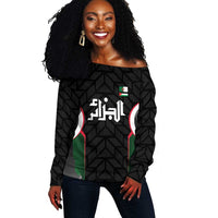 Custom Football Algeria Palestine Off Shoulder Sweater Special Edition 2023-2024 - Wonder Print Shop