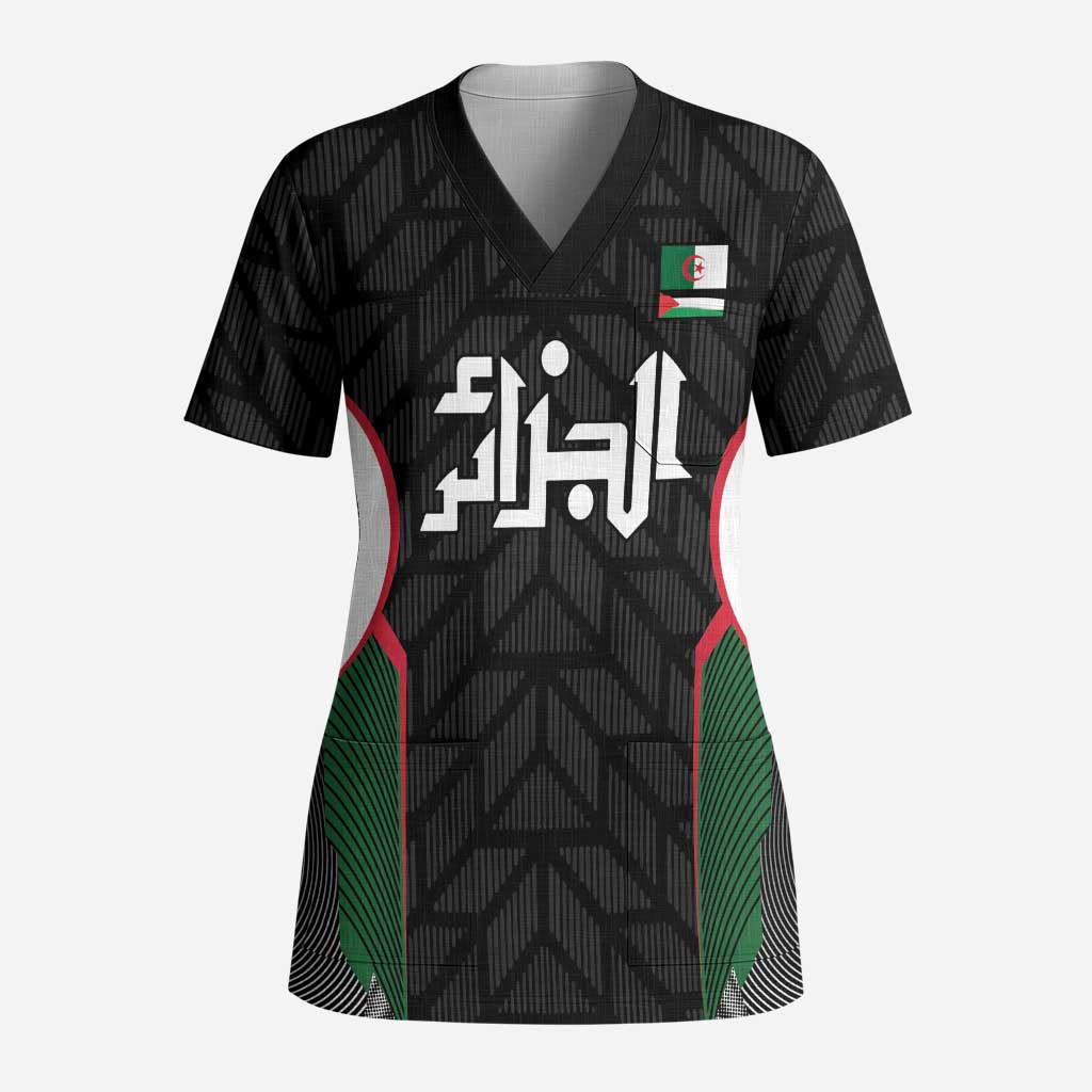 Custom Football Algeria Palestine Scrub Top Special Edition 2023-2024 - Wonder Print Shop