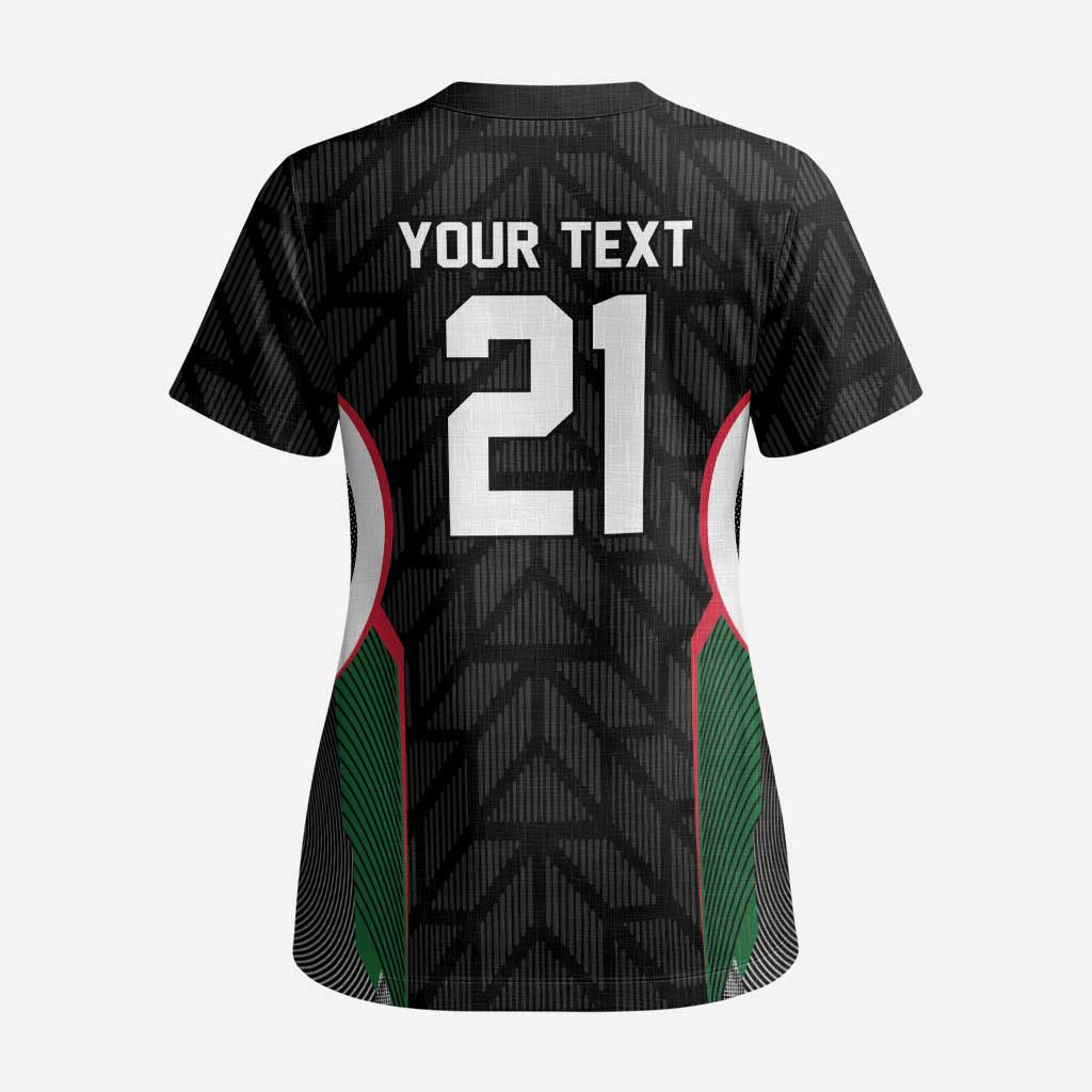 Custom Football Algeria Palestine Scrub Top Special Edition 2023-2024 - Wonder Print Shop
