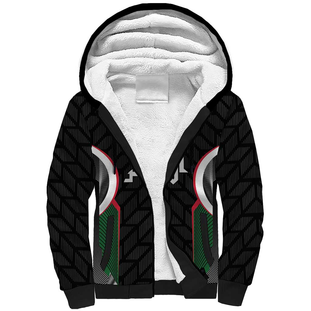 Custom Football Algeria Palestine Sherpa Hoodie Special Edition 2023-2024 - Wonder Print Shop