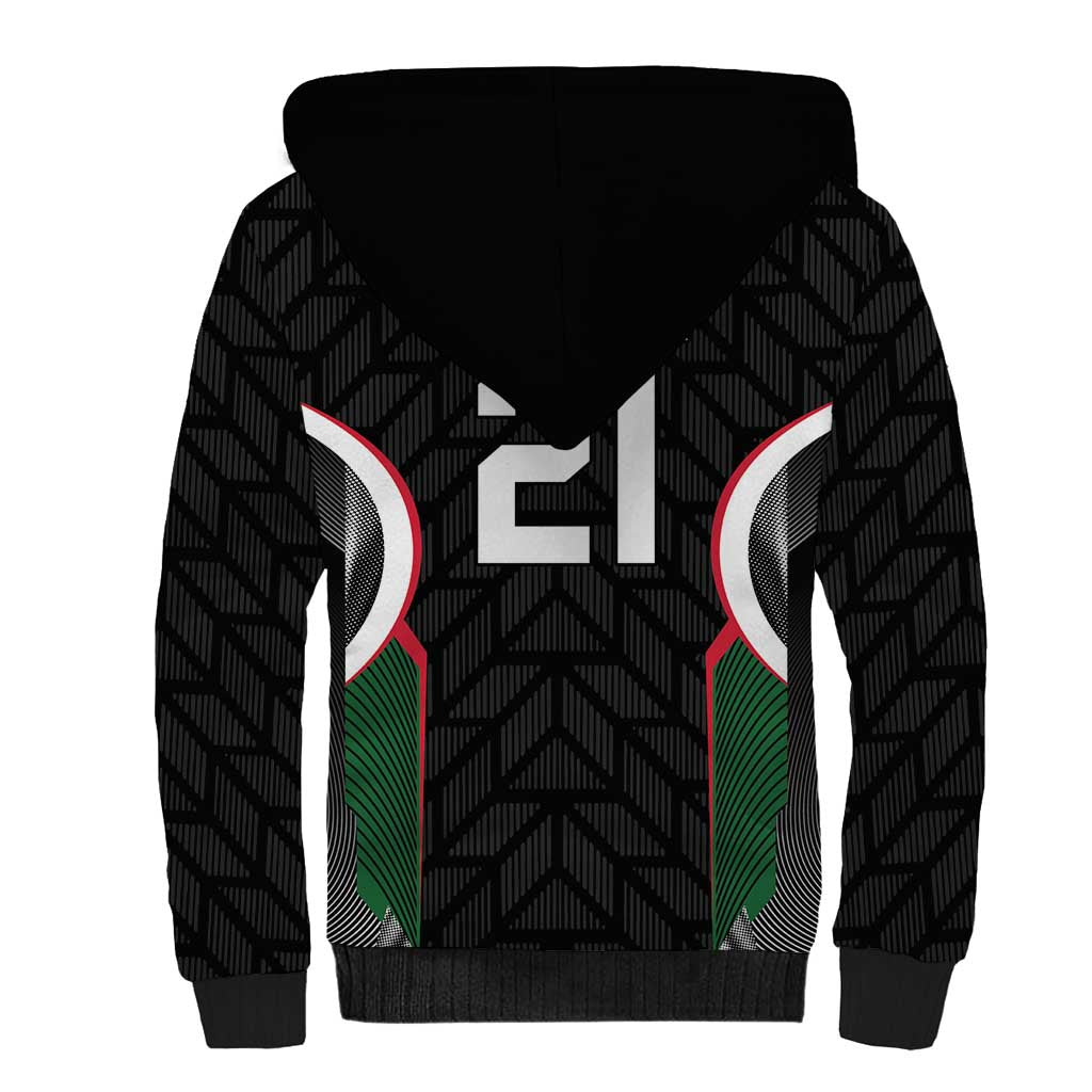 Custom Football Algeria Palestine Sherpa Hoodie Special Edition 2023-2024 - Wonder Print Shop