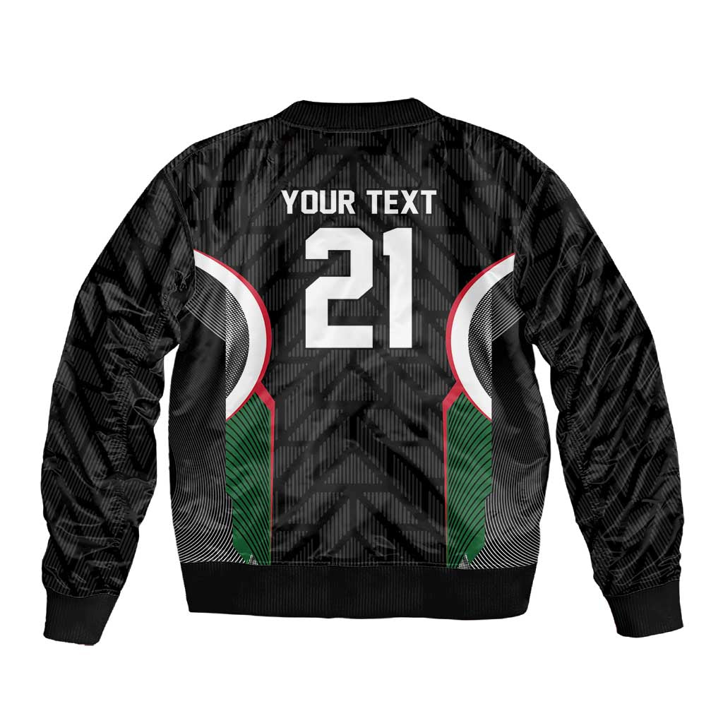 Custom Football Algeria Palestine Sleeve Zip Bomber Jacket Special Edition 2023-2024 - Wonder Print Shop