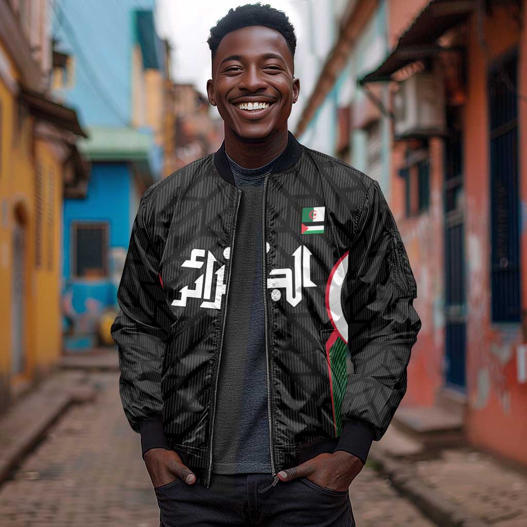 Custom Football Algeria Palestine Sleeve Zip Bomber Jacket Special Edition 2023-2024 - Wonder Print Shop