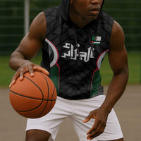 Custom Football Algeria Palestine Sleeveless Hoodie Special Edition 2023-2024 - Wonder Print Shop