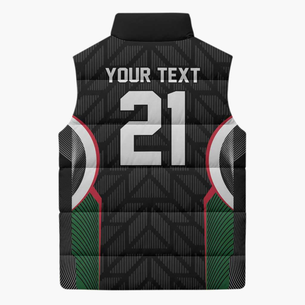 Custom Football Algeria Palestine Sleeveless Puffer Jacket Special Edition 2023-2024 - Wonder Print Shop