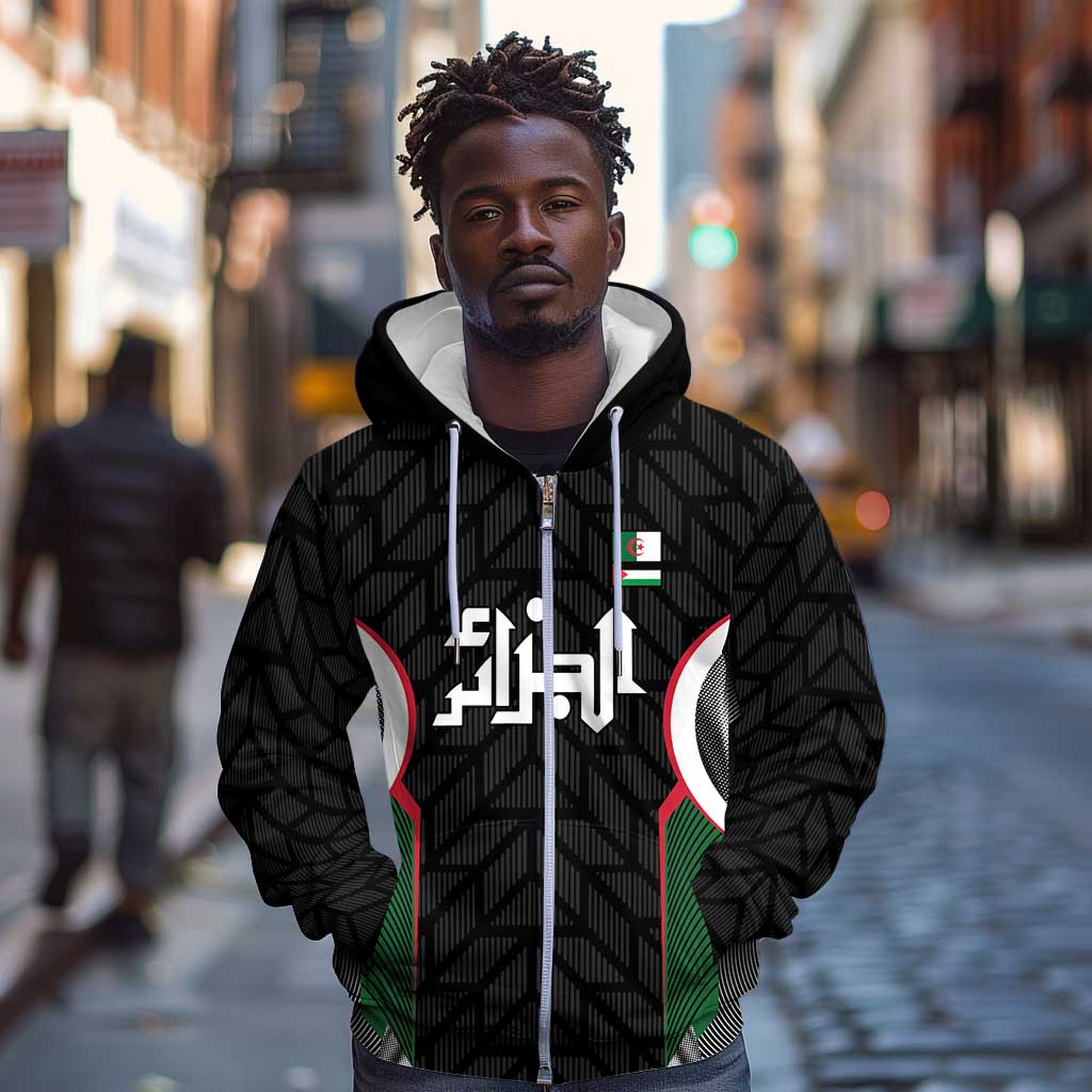 Custom Football Algeria Palestine Zip Hoodie Special Edition 2023-2024 - Wonder Print Shop